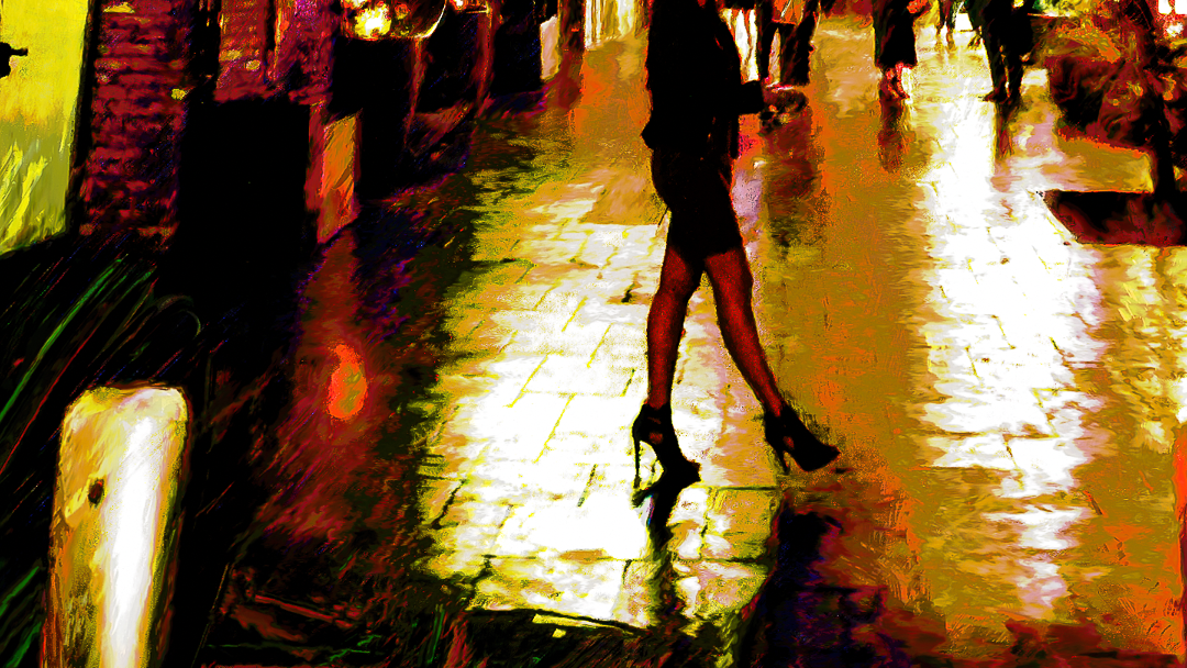 city with a neon aura