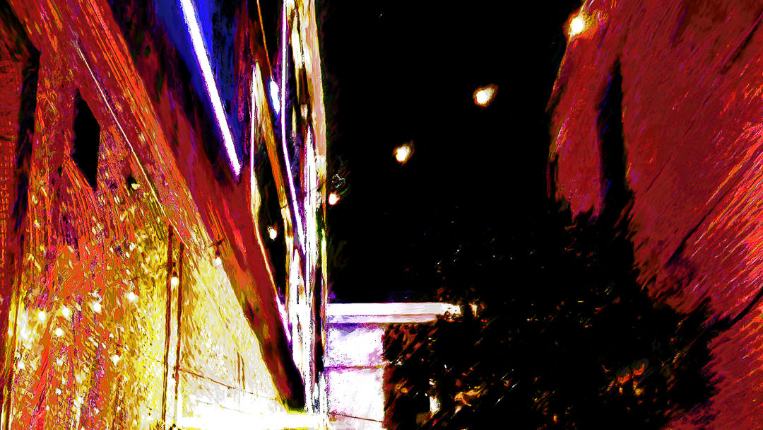 city with a neon aura