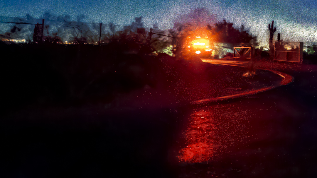 dark sky city sunset