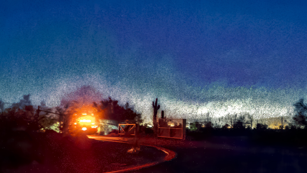 dark sky city sunset