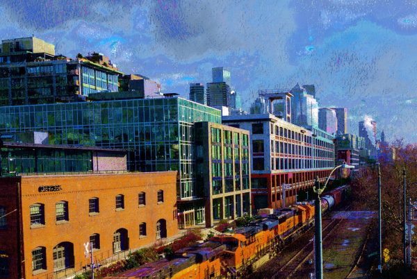 train at pier 70 painting
